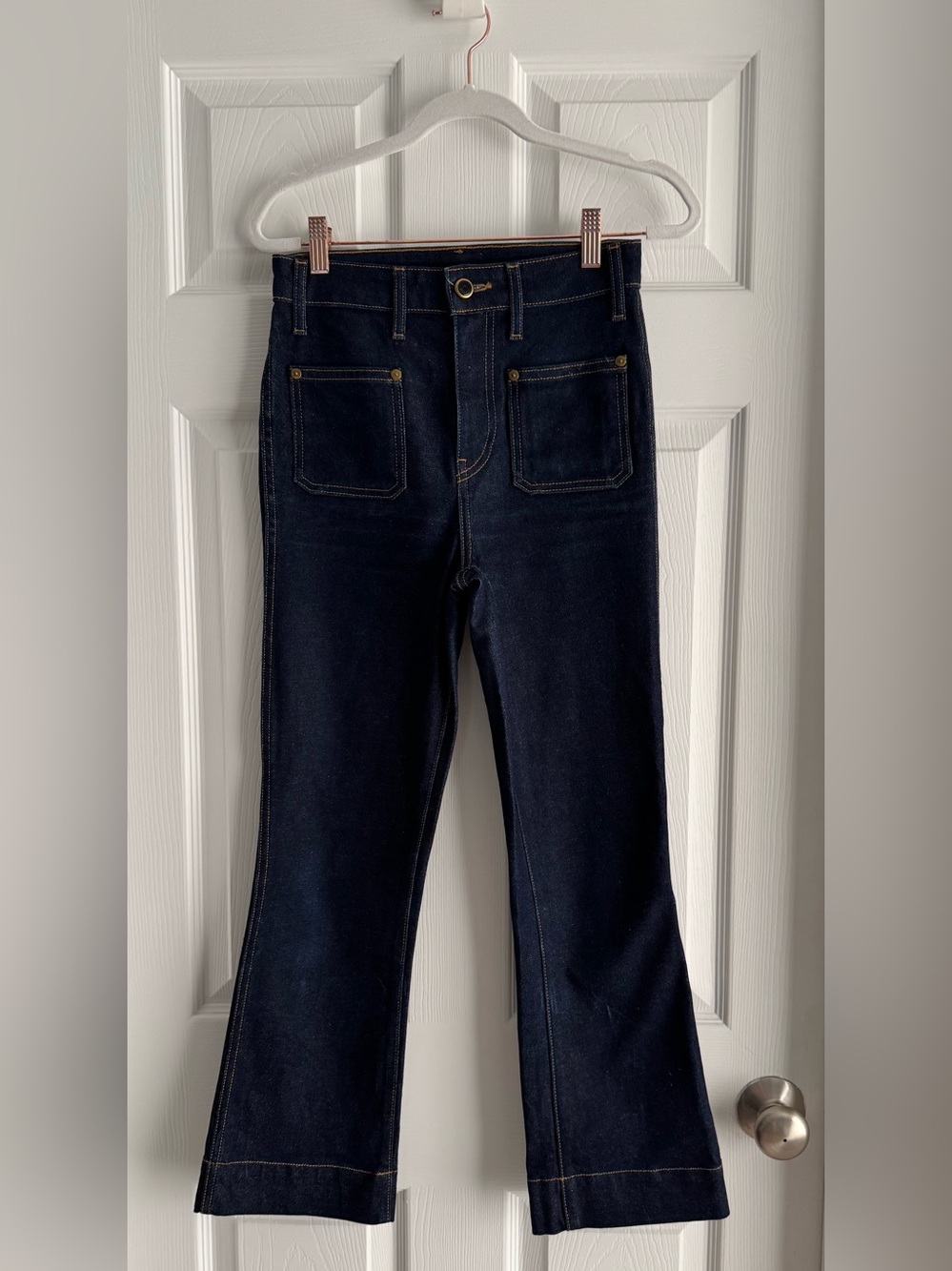 KHAITE Cropped Flared Ankle Jeans Size 25 / 26" Waist